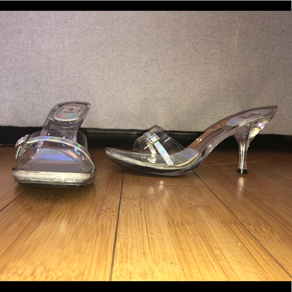 Sienna Clear strap low wedding heel